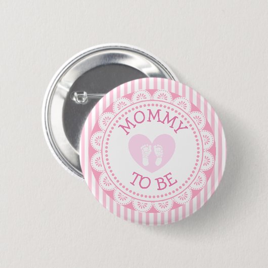 Mammie om roze Baby shower Button te worden (Voorkant /achterkant)