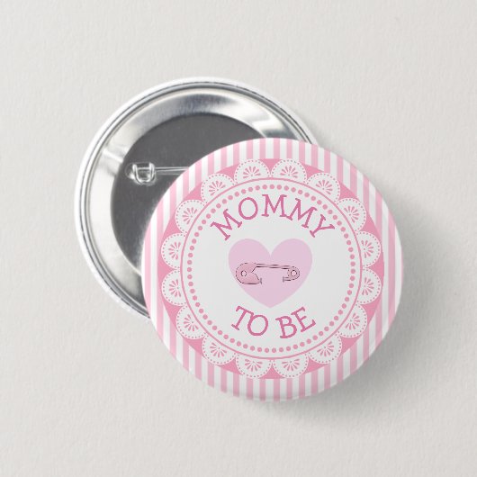 Mammie om roze Baby shower Button te worden (Voorkant /achterkant)