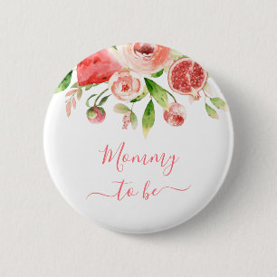 Mammie om roze Rose Floral Greenery te worden Nieu Ronde Button 5,7 Cm