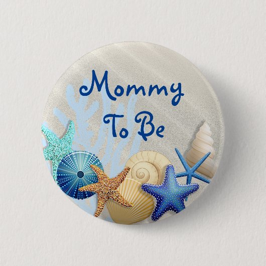 Mammie om te worden, Baby shower met bloem Ronde Button 5,7 Cm (Voorkant)