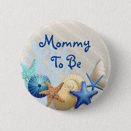 Mammie om te worden, Baby shower met bloem Ronde Button 5,7 Cm