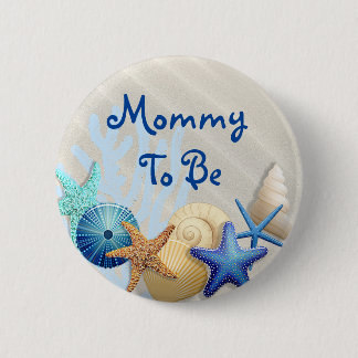 Mammie om te worden, Baby shower met bloem Ronde Button 5,7 Cm