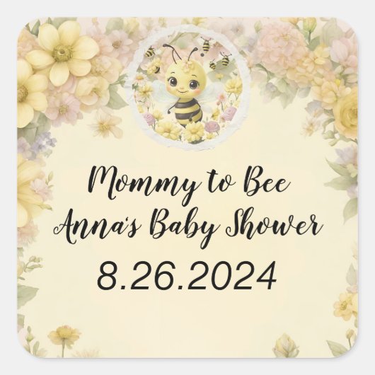 Mammie om te worden vierkante sticker (Voorkant)