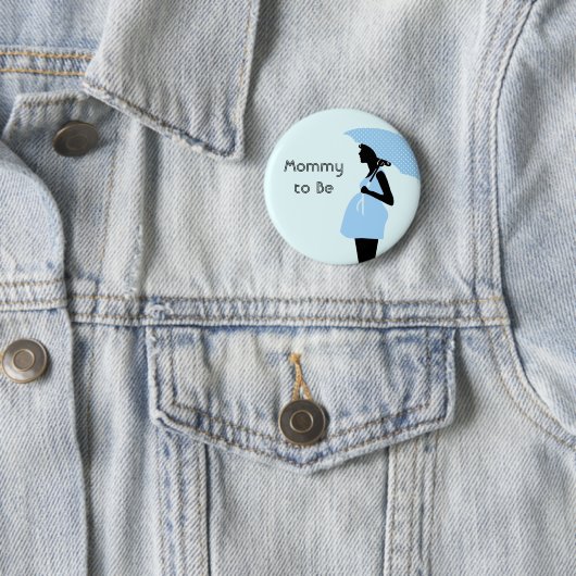 "Mammie om te zijn" Baby shower Button [blauw] (In situ)