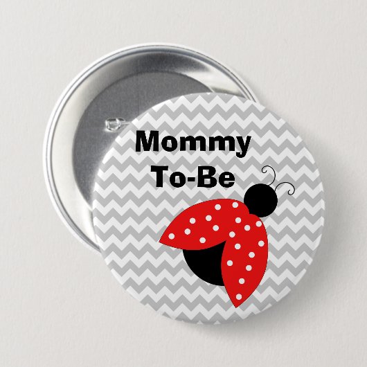 "Mammie om te zijn" Button van rode Baby shower (Voorkant /achterkant)