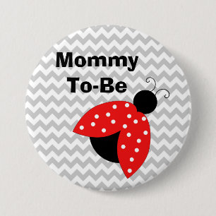 "Mammie om te zijn" Button van rode Baby shower