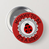 "Mammie om te zijn" Button van rode Baby shower (Voorkant /achterkant)