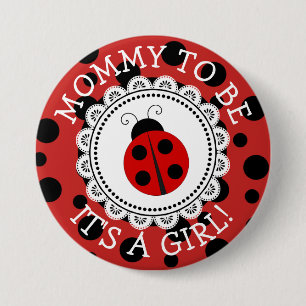 "Mammie om te zijn" Button van rode Baby shower