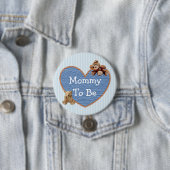 Mammie om Teddy Bear Baby shower Button te zijn (In situ)