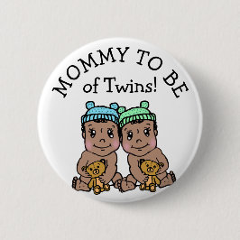 Mammie om tweelingen te zijn, etnisch Baby shower Ronde Button 5,7 Cm