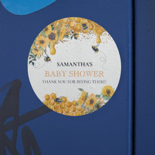 Mammie om Waterverf te worden Zonnebloem Dank je w Ronde Sticker