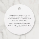 Mammie om wilde bloem baby shower bedankjes labels (Achterkant)