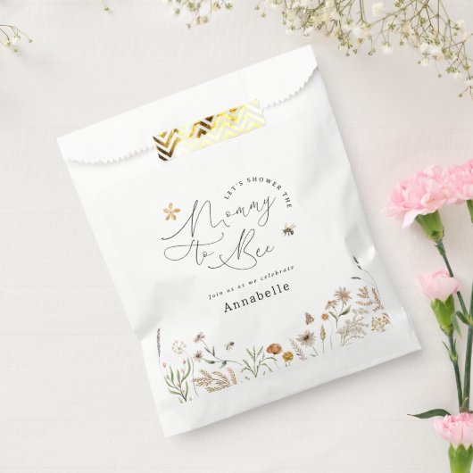 Mammie om wilde bloem baby shower bedankzakje (Gezegeld)