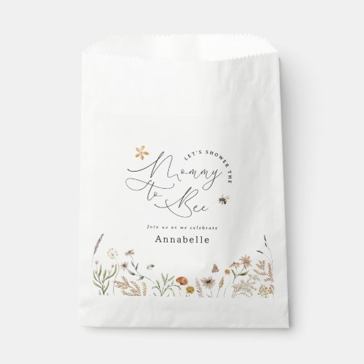 Mammie om wilde bloem baby shower bedankzakje (Voorkant)