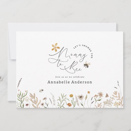 Mammie om wilde bloem baby shower kaart (Voorkant)