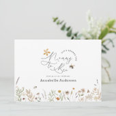 Mammie om wilde bloem baby shower kaart (Staand voorkant)