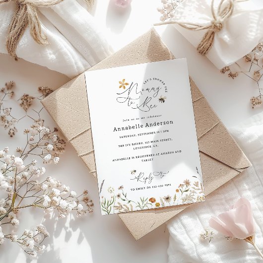 Mammie om wilde bloem baby shower kaart