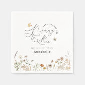 Mammie om wilde bloem baby shower servet (Voorkant)