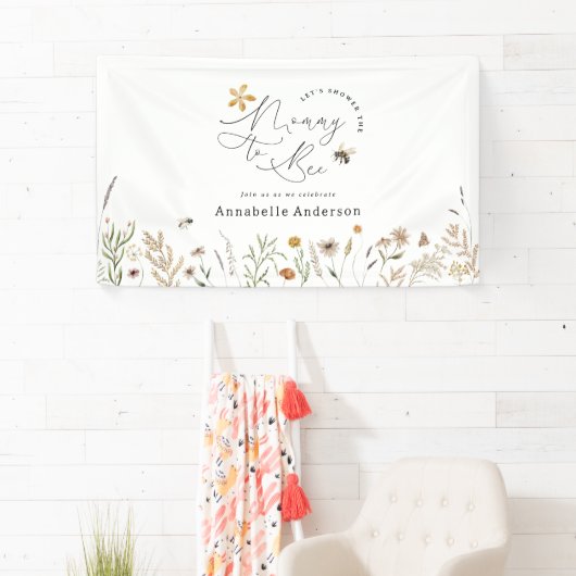 Mammie om wilde bloem baby shower spandoek (Insitu)