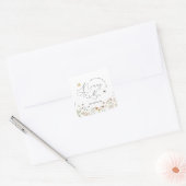 Mammie om wilde bloem baby shower vierkante sticker (Envelop)