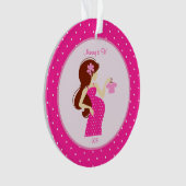 Mammie om zwanger te worden Aangepast versierd Ornament (voorkant)