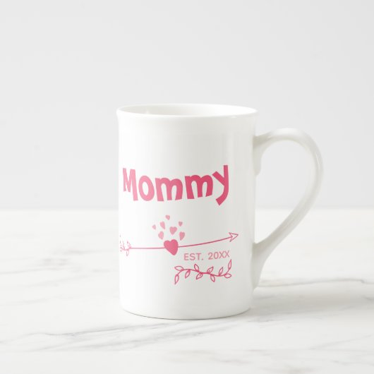 Mammie Oost 20xx - Harten en pijlen in twee toonro Porselein Kop (Rechts)