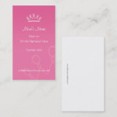 Mammie-oproepkaart - Roze kroonprofielkaart Contactkaartje (Voorkant / Achterkant)