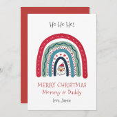 Mammie papa Kerstmis van Baby kaart (Voorkant / Achterkant)