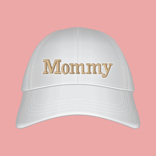 mammie preppy off White text geborduurd Geborduurde Pet