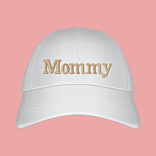 mammie preppy off White text geborduurd Geborduurde Pet