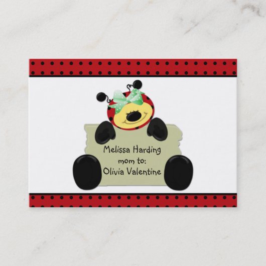 Mammie Roep Card Lady Bug Contactkaartje (Voorkant)