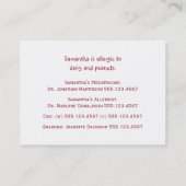 Mammie roept kaarten roze harten Stippen Angels Contactkaartje (Achterkant)