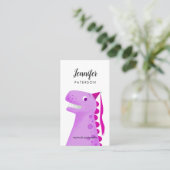 Mammie Roze Dinosaur Princess Visitekaartje (Staand voorkant)