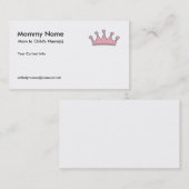 Mammie Roze Kaart - Roze Tiara Contactkaartje (Voorkant / Achterkant)