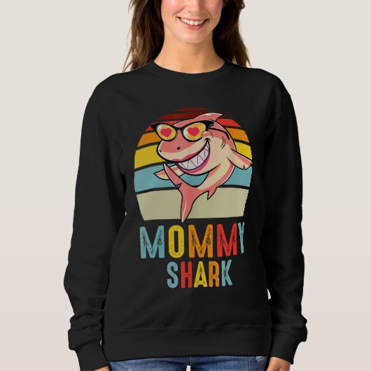 Mammie Shark Retro Shark Moederdag Trui (Voorkant)