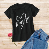 Mammie Simple Modern Script Typography Heart T-shirt