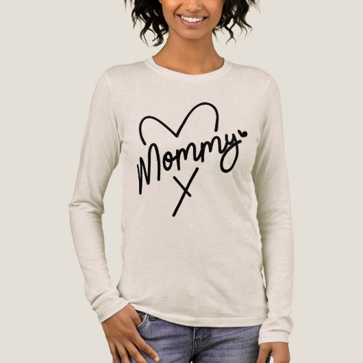 Mammie Simple Modern Script Typography Heart Tri-Blend Shirt (Voorkant)