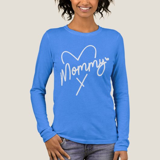 Mammie Simple Modern Script Typography Heart Tri-Blend Shirt (Voorkant)