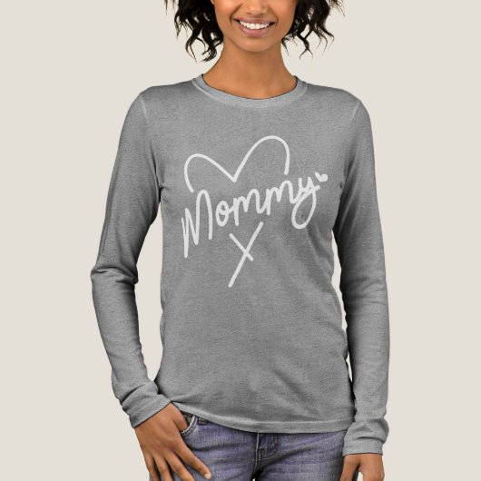 Mammie Simple Modern Script Typography Heart Tri-Blend Shirt (Voorkant)