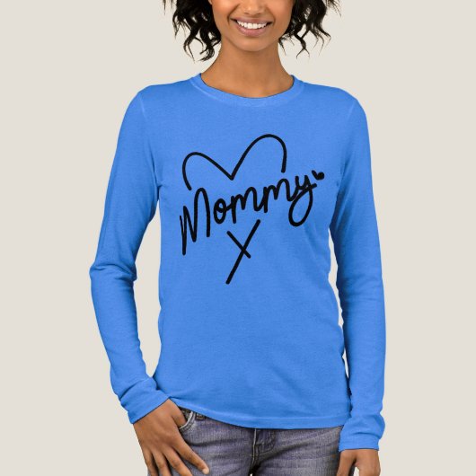 Mammie Simple Modern Script Typography Heart Tri-Blend Shirt (Voorkant)