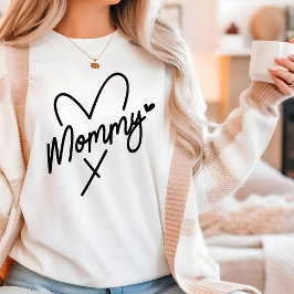 Mammie Simple Modern Script Typography Heart Tri-Blend Shirt