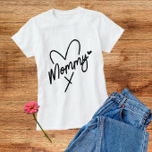 Mammie Simple Modern Script Typography Heart Tri-Blend Shirt