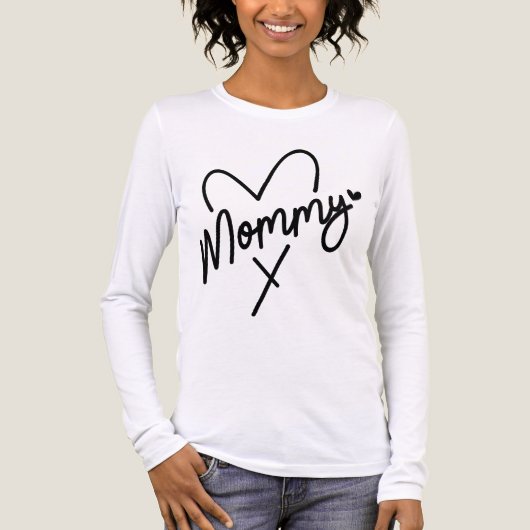 Mammie Simple Modern Script Typography Heart Tri-Blend Shirt (Voorkant volledig)
