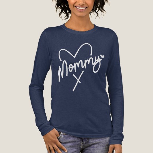 Mammie Simple Modern Script Typography Heart Tri-Blend Shirt (Voorkant)