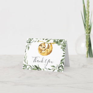 Mammie Sloth Baby shower Hartelijk dank Bedankkaart