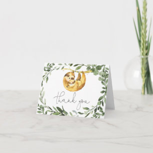 Mammie Sloth Baby shower Hartelijk dank Bedankkaart