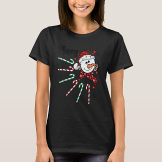 mammie Snowman Candy Cane Kerstmis Funny T-shirt