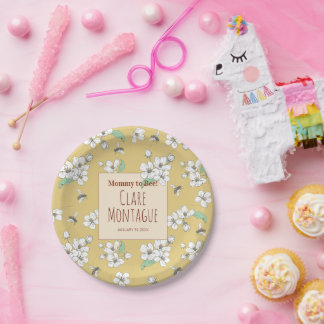 Mammie tot een modern Baby shower Papieren Bordje