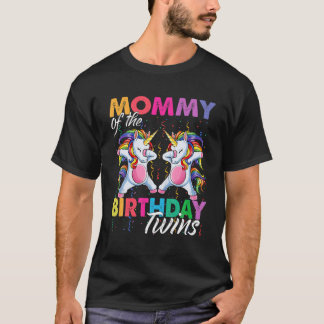 Mammie van Birthday Twins Boy Girl Dabbing Unicorn T-shirt