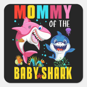 mammie van de Baby haaienschotel Vierkante Sticker